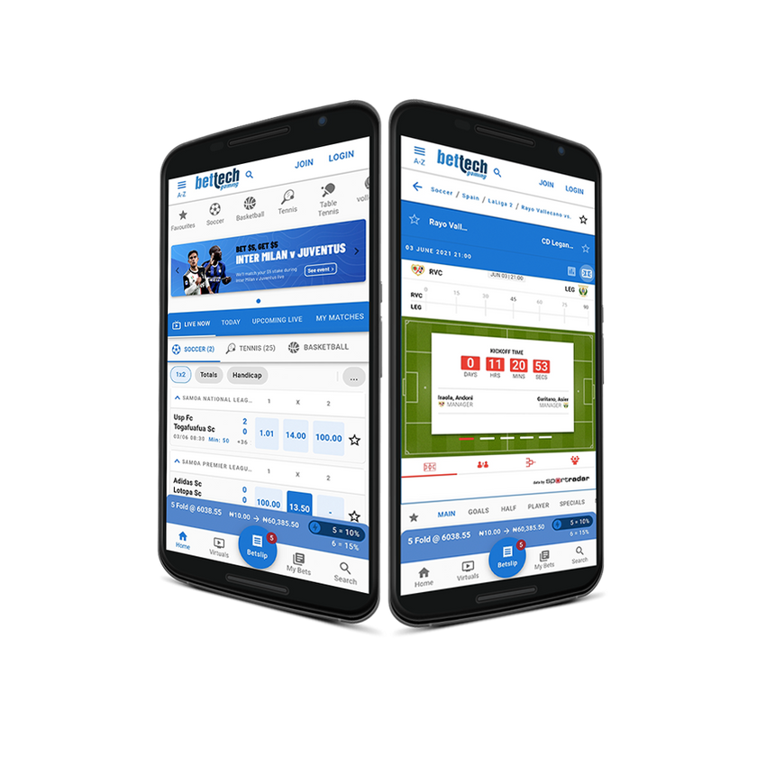 BetTech sports betting mobile app screens